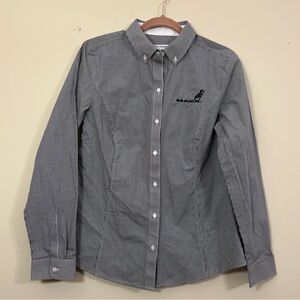 Mack Trucker Button Up women’s Large cutter & buck black & white gingham cl